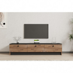 Mueble TV Pega zafiro negro Practica Hogar