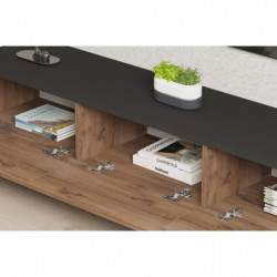 Mueble TV Pega zafiro negro Practica Hogar