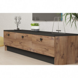 Mueble TV Pega zafiro negro Practica Hogar