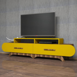 Mueble TV Flora amarillo nogal Practica Hogar