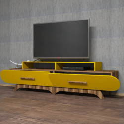 Mueble TV Flora amarillo nogal Practica Hogar