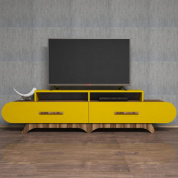 Mueble TV Flora amarillo nogal Practica Hogar