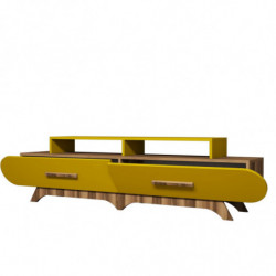 Mueble TV Flora amarillo nogal Practica Hogar