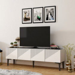 Mueble TV Draw Blanco Negro Practica Hogar