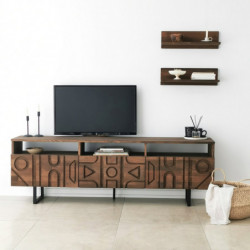 Mueble TV con estante Aristo nogal Practica Hogar