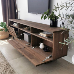 Mueble TV con estante Aristo nogal Practica Hogar