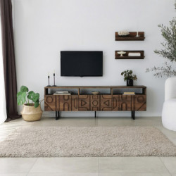 Mueble TV con estante Aristo nogal Practica Hogar