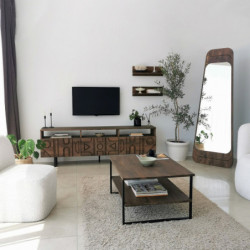 Mueble TV con estante Aristo nogal Practica Hogar