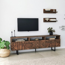 Mueble TV con estante Aristo nogal Practica Hogar
