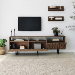 Mueble TV con estante Aristo nogal Practica Hogar