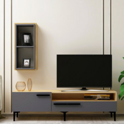 Mueble TV Zera Roble Zafiro Antracita Practica Hogar
