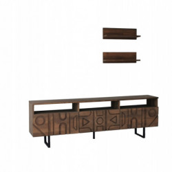 Mueble TV con estante Aristo nogal Practica Hogar