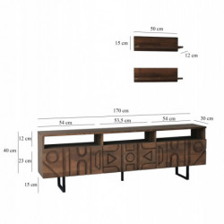 Mueble TV con estante Aristo nogal Practica Hogar
