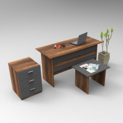 Conjunto de muebles de oficina VO9-BA antracita nogal Practica Hogar