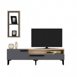 Mueble TV Zera Roble Zafiro Antracita Practica Hogar