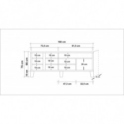 Mueble TV Marina Mila-754 pino atlántico Practica Hogar