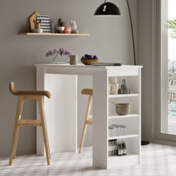 Mesa de bar ST1-W blanco Practica Hogar