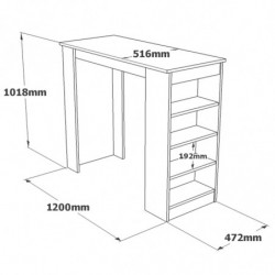 Mesa de bar ST1-W blanco Practica Hogar