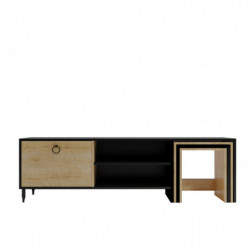 Mueble TV Zigon Sehpalı L501 roble negro Practica Hogar