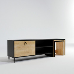 Mueble TV Zigon Sehpalı L501 roble negro Practica Hogar