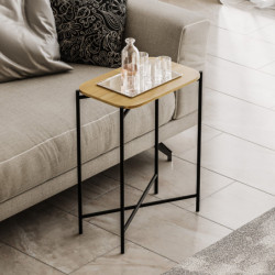 Mesa de centro Shb-003 Negro Natural Practica Hogar