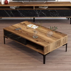 Mesa de centro istanbul negro nogal Practica Hogar