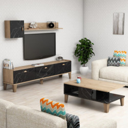 Conjunto de muebles de salón Sumer G5030 mármol roble Practica Hogar
