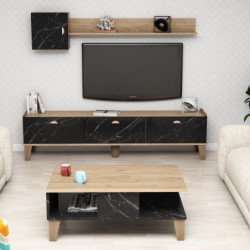 Conjunto de muebles de salón Sumer G5030 mármol roble Practica Hogar