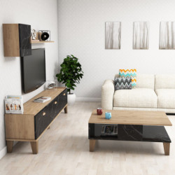 Conjunto de muebles de salón Sumer G5030 mármol roble Practica Hogar