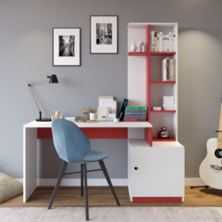Escritorio de estudio Massası L149 blanco rojo Practica Hogar