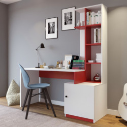Escritorio de estudio Massası L149 blanco rojo Practica Hogar