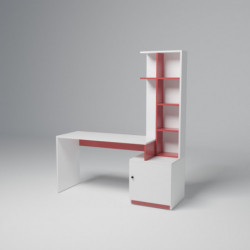 Escritorio de estudio Massası L149 blanco rojo Practica Hogar