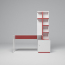 Escritorio de estudio Massası L149 blanco rojo Practica Hogar