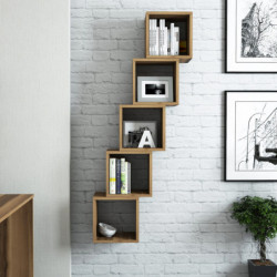 Estante de pared Box nogal Practica Hogar