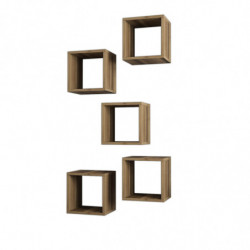 Estante de pared Box nogal Practica Hogar