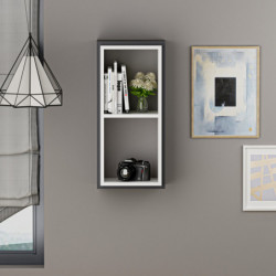 Estante de pared Zera Antracita Blanco Practica Hogar