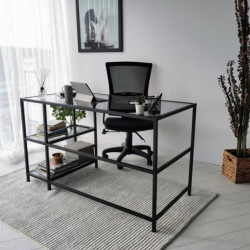 Escritorio de estudio Massası 130x60cm M101F humo negro Practica Hogar