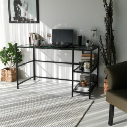 Escritorio de estudio Massası 130x60cm M101F humo negro Practica Hogar