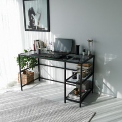 Escritorio de estudio Massası 130x60cm M101F humo negro Practica Hogar