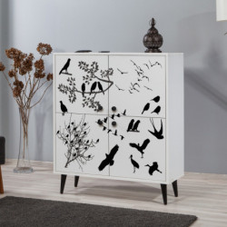 Mueble auxiliar Multilüx Manyas blanco negro Practica Hogar