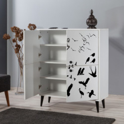 Mueble auxiliar Multilüx Manyas blanco negro Practica Hogar