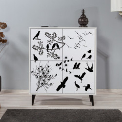 Mueble auxiliar Multilüx Manyas blanco negro Practica Hogar