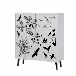 Mueble auxiliar Multilüx Manyas blanco negro Practica Hogar