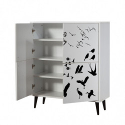 Mueble auxiliar Multilüx Manyas blanco negro Practica Hogar