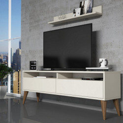 Mueble TV con estante Best crema Practica Hogar
