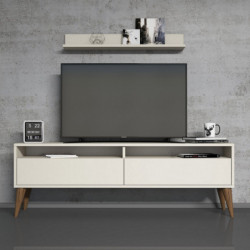 Mueble TV con estante Best crema Practica Hogar