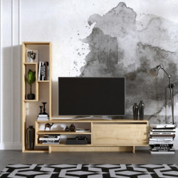 Mueble TV con estante Larissa roble zafiro Practica Hogar