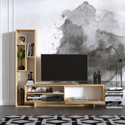 Mueble TV con estante Larissa roble zafiro Practica Hogar