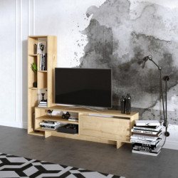 Mueble TV con estante Larissa roble zafiro Practica Hogar