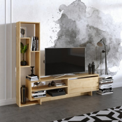 Mueble TV con estante Larissa roble zafiro Practica Hogar